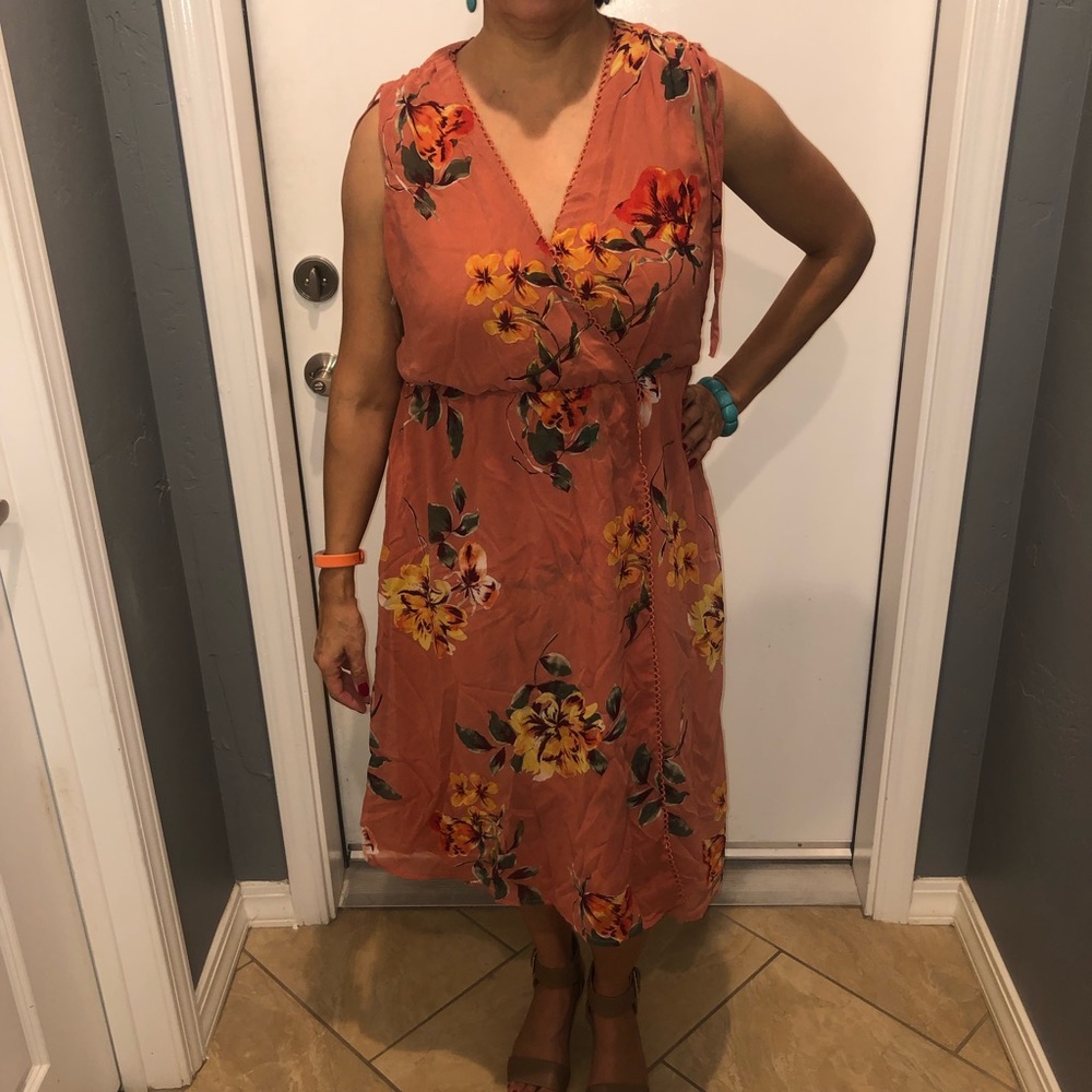 beautiful coral flower patterned dress